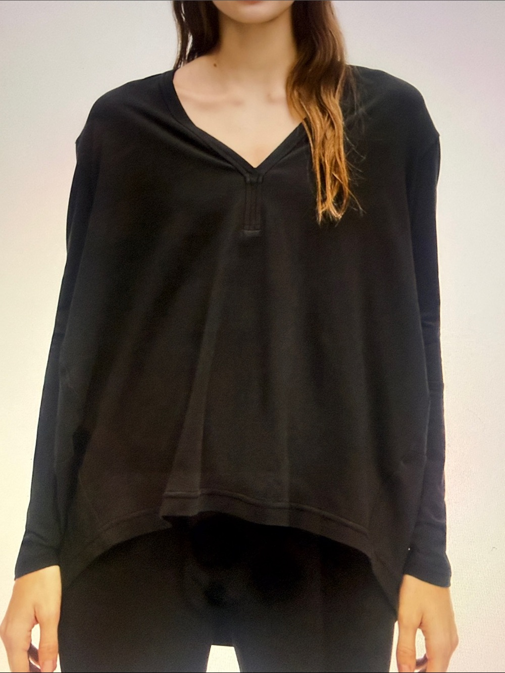 lululemon athletica Black Back In Action V-Neck Long Sleeve Shirt